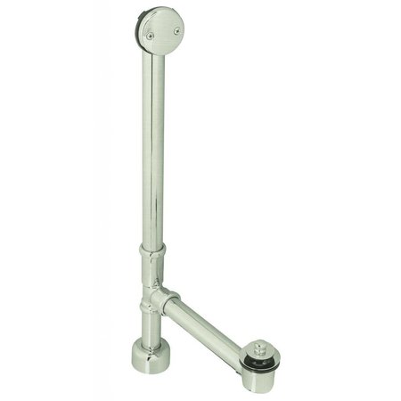 WESTBRASS Pull & Drain Bath Waste, 22" Make-Up, 17 Ga. Tubing in Stainless Steel D3265K-20